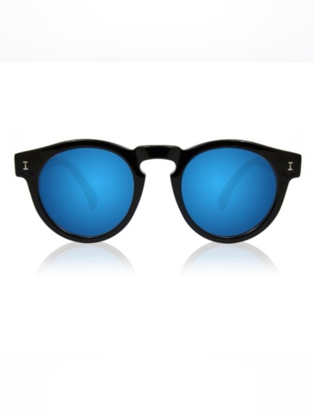 Illesteva Tortoise  Frame Sunglasses with Blue Mirrored Lenses